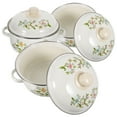 thumbnail image 2 of Shisuyan 3pcs Cooking Pots Set Stock Pots Flat Bottom Stockpot Enamel Cooking Pot Soup Pot, 2 of 8