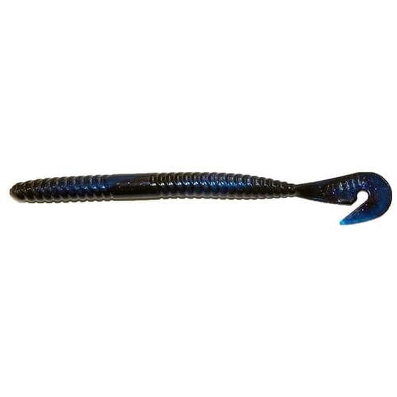GAMBLER BW6155 Burner Worm Black Blue Glitt Blue Tail Size 6" 9Ct Fishing Lure