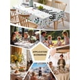 thumbnail image 5 of White Birthday Table Cloth, Colorful Confetti Ribbons Polka Dots Classroom Waterproof Tablecloth for Square Tables, Reusable Washable Fabric Table Cover for Restaurant Kitchen Dining Tables 54"x54", 5 of 6