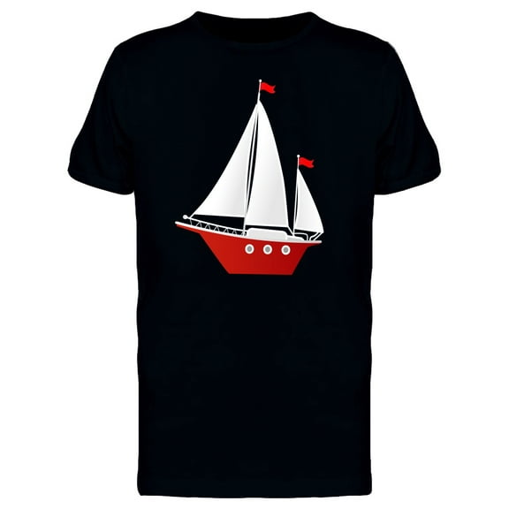 Red Ship Doodle T-Shirt Men -Image by Shutterstock, Male Small