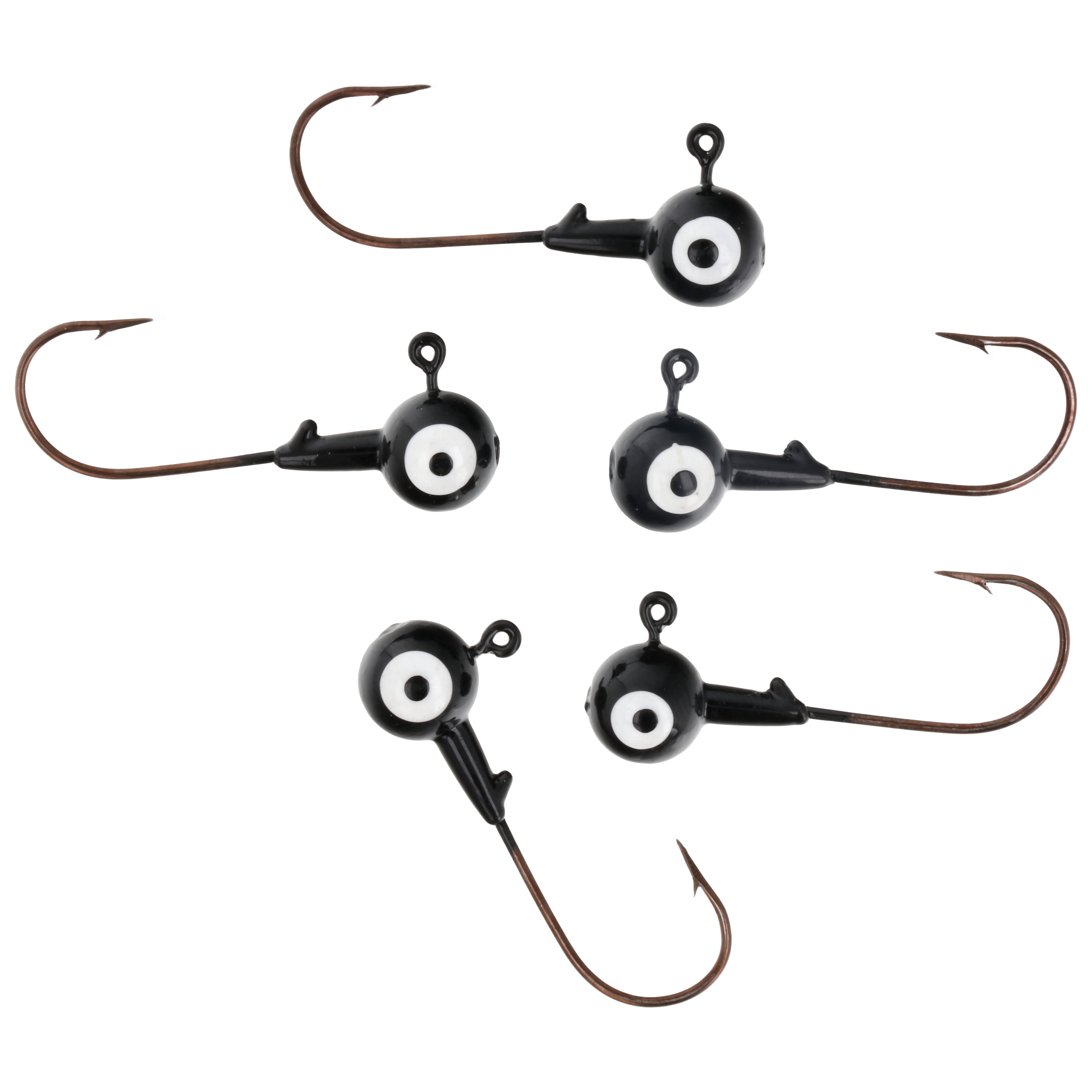 Eagle Claw Tin Ball Head Jig - Double eye - 5 pack - 1/8 oz - Black