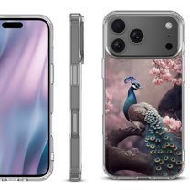 For iPhone 17 Pro Max Protective Shockproof Phone Case, by OneToughShield - Peacock Flower