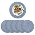 thumbnail image 1 of Juego de 6 manteles individuales redondos de algodón tejido, resistentes al calor, antideslizantes, lavables, para mesa de comedor, 4,33 pulgadas, 1 of 5