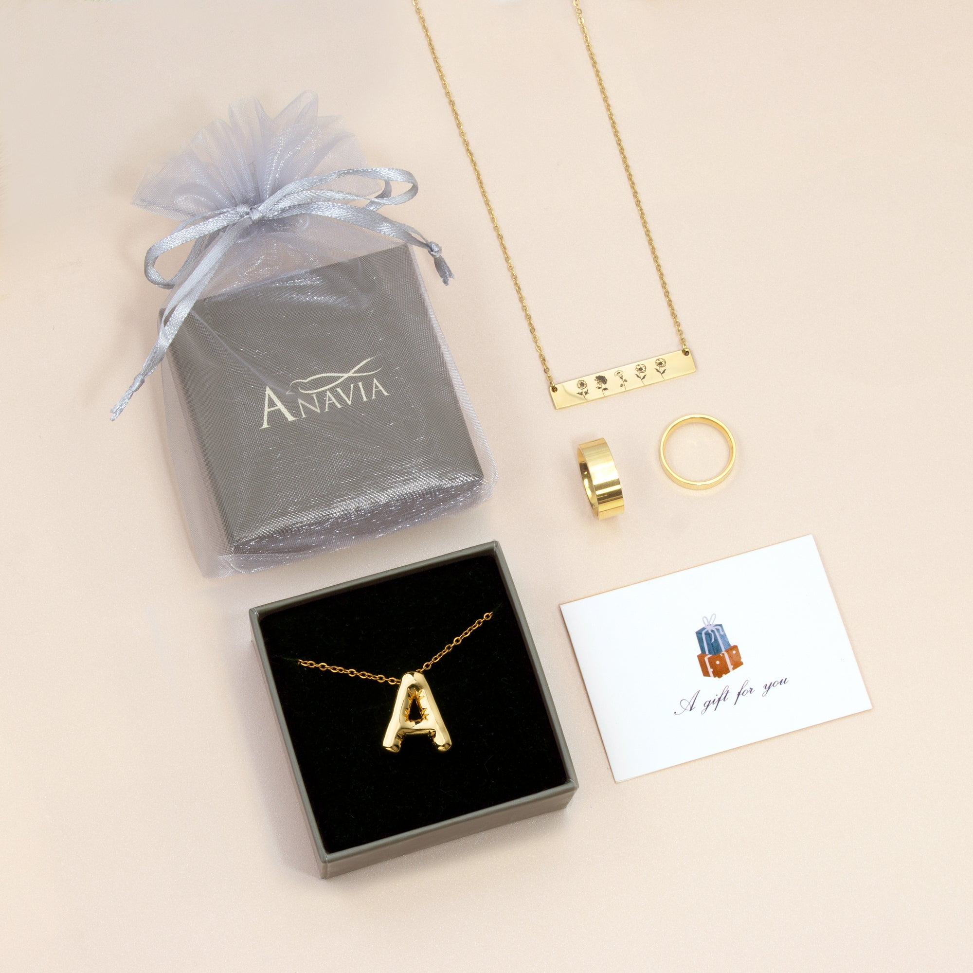 Anavia Letter X Dainty Initial Necklaces for Women Girls Balloon Letter Jewelry for Mom Birthday Gift Best Friend Gift
