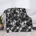thumbnail image 3 of Disketp Seamless Pattern With Skulls Flannel Blankets - Thick and Warm Blanket for Winter, Soft Fuzzy Plush King Blanket for All Seasons80"x60", 3 of 6