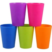 12 Pcs Kids Plastic Cups - 160ML Children Drinking Cups Tumblers Reusable - Dishwasher Safe - BPA-Free Cups for Kids & Toddlers Bright Colored - Unbreakable Toddler Cups