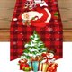 thumbnail image 5 of Árbol de Navidad Papá Noel Bandera de mesa Navidad Xmas Noel Camino de mesa con copos de nieve Decoración navideña para el hogar 2024 Año Nuevo 2025, 5 of 5