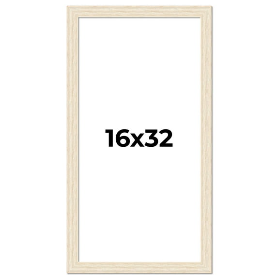 16x32 Frame White Real Wood Picture Frame Width 1.5 inches | Interior Frame Depth 0.5 inches | Barn