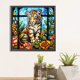 thumbnail image 1 of Cuadros Decorativos Pintura de diamante 5D DIY Taladro redondo completo Vidrieras Tigre Kit Decoración (A7428) DQrwqpou embutido en tela, 1 of 7