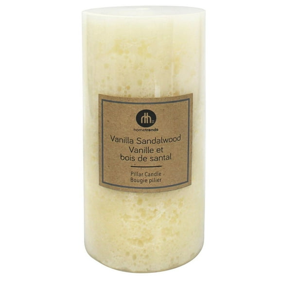 Hometrends 6" Vanilla Sandalwood Scented Pillar Candle, 3"Dia x 6"H