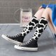 thumbnail image 5 of Balery Cow Print Black White Calcetines novedosos Calcetines deportivos Calcetines hasta la rodilla Calcetines de algodón Calcetines originales y geniales, 5 of 6
