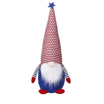 Christmas Gnome Decor Faceless Doll Decorations for Home 4th of July Patriotic Gnome Plush Decor Independence Day Decorations Elf Dwarf for Table Ornaments for Memorial Day Veterans (July_06) (A)