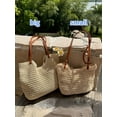 thumbnail image 4 of Large Capacity Straw Bag for Woman Versatile Seaside Vacation Female Beach Shoulder Bag Hand Woven Commuter Tote Handbags, 4 of 6