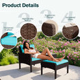 thumbnail image 5 of AECOJOY 5 Pieces Patio Furniture Set Rattan Wicker Chair Two with Ottoman Outdoor furniture sets in Navy, 5 of 9