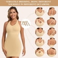 thumbnail image 6 of COMFREE Women Shapewear Slips Halter Dress with Built in Bra Tummy Control Full Slips Adjustable Strap, 6 of 7