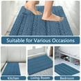 thumbnail image 7 of 2pcs Microfiber Bath Rug Non Slip Washable, Soft Absorbent Chenille Bathroom Rug, Extra Thick Bath Mat for Bathroom Floor Sink Tub and Shower, 20" x 32"/17" x 24", Turquoise Blue, 7 of 7
