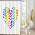 thumbnail image 4 of Fabric Shower Curtain, Rainbow Gradient Love Heart Bathroom Curtain with 12 Hooks Waterproof No Bad Odor Machine Washable Bath Curtains for Bathroom, Spa Room, Background Cloth, 72"x72", 4 of 6
