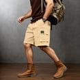 thumbnail image 2 of PIMSSY Men Shorts Outdoor Loose Fit Stretch Casual Pocket Workwear Beach Sports Shorts Solid Color Summer Male Soft Bottoms, 2 of 9