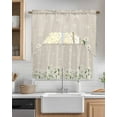 thumbnail image 2 of Spring Floral Kitchen Curtain and Valance Set 3 Pieces,Rod Pocket Short Tier Curtains 24 Inch Length,White Daisy Farmhouse Linen Texture Swag Topper Small Window Treatment for Cafe Bathroom Bedroom, 2 of 6