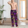 thumbnail image 5 of Uemuo Mardi Gra2 Pattern Men's Wide Leg Palazzo Lounge Pants with Pockets Light Weight Loose Comfy Casual Pajama Pants-Large, 5 of 9