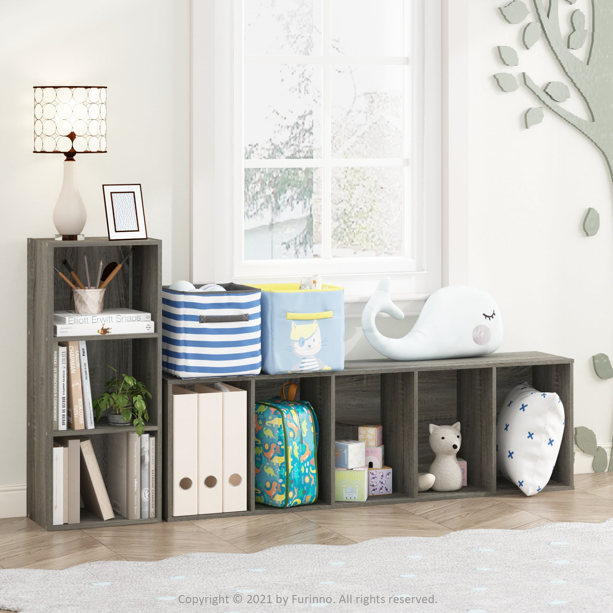 Furinno Luder 3Tier Open Shelf Bookcase, French Oak, Simple Design, Durable Storage  (图4)