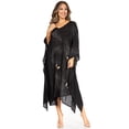 thumbnail image 5 of Sakkas Clementine Third Women's Tie Dye Caftan Dress/Cover Up Beach Kaftan Summer - 42-Black - One Size, 5 of 5