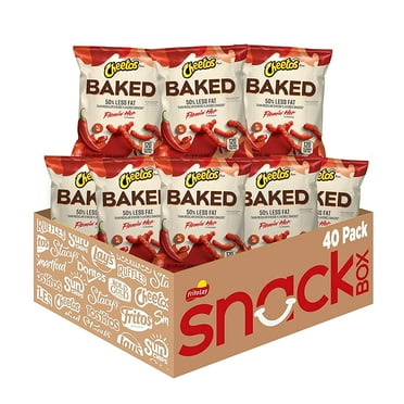Cheetos Baked Crunchy Flamin' Hot Flavored Puffed Snack Chips, 1 oz Bags, 40 Count Multipack (Packaging may vary)