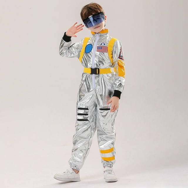 PMVFHDE Ensembles et Ensembles pour Garçons Espace de Jeu Astronaute Carnaval Tenue de Performance pour Enfants Jaune,120/3TP