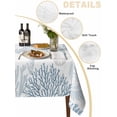 thumbnail image 2 of Blue Coastal Turtle Table Cloth, Ocean Coral Nautical Waterproof Tablecloth for Square Tables, Reusable Washable Fabric Table Cover for Restaurant Kitchen Dining Tables 54"x54", 2 of 6