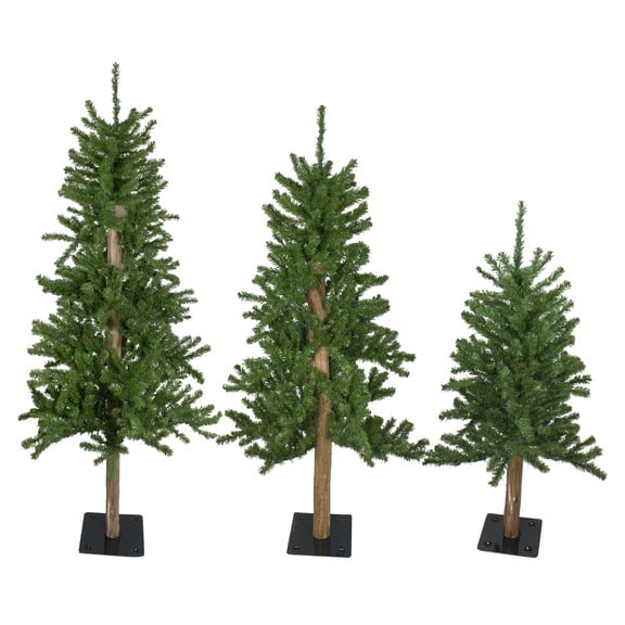 Northlight Slim Alpine Artificial Christmas Trees - 6' - Unlit - Set of 3