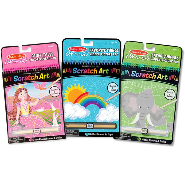 Melissa and Doug On the Go Scratch Art Activity Books Set, Fairy Tales