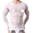 thumbnail image 4 of Fesfesfes Mens Sexy Lingerie Shirt Vest Sexy Breathable Mesh See-through Underwear Top, 4 of 8