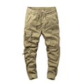 thumbnail image 2 of COSFO Full Tactical Pants for Men Stretch Yellow Carpenter Taper Workwear Solid Elastic Waist Drawstring Mens Casual Pants, 2 of 3
