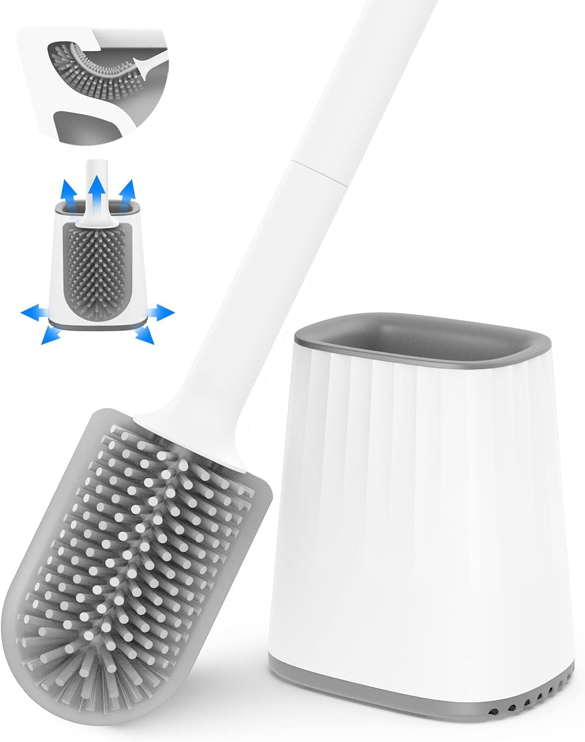 LGHHOMW Gap Cleaning Brush - 2 Pack Toilet Crevice Brushes, Hard Bristles For Edge & Rim Cleaning