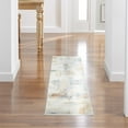 thumbnail image 2 of Mainstays Neutral Abstract Washable Indoor Area Rug, Abstract Neutral, 2' x 6', 2 of 4