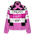 thumbnail image 6 of Jackets for Women Winter Coat Jackets Flannel Stand Collar Jacket(Cancer Quote Pray Fight Win Drawing,Size:S-4XL), 6 of 7
