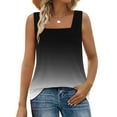 thumbnail image 3 of JTZGDY Ombre Tank Tops for Women Loose Fit Dressy Casual Tie Dye Gradient Color Print Summer Sleeveless Square Neck Tunic Blouse Trendy Flowy Beach Vacation T-Shirts A-Gray XXL, 3 of 7