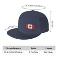 thumbnail image 4 of DouZhe Flat Brim Cap Snapback Hat, Canada Flag Prints Adjustable Blue Adult Baseball Cap, 4 of 7
