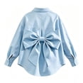 thumbnail image 3 of Girls Dress Shirt Button Down Shirt Casual Long Sleeve Tunic Tails Top Summer Blouse For Youth Polo Shirt for Kids 11-12 Years, 3 of 5