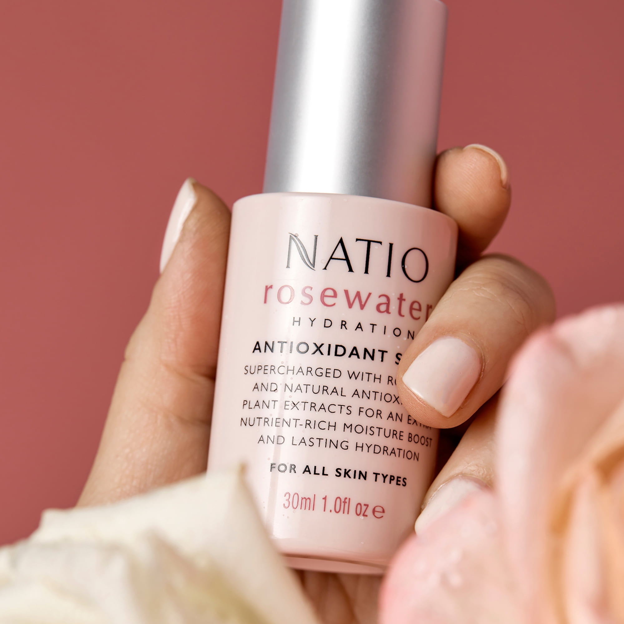 Natio Rosewater Antioxidant Serum, Facial Serum, 1 oz