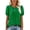 Green-02, variant on Women's Puff Sleeve Babydoll Blouse, Round Neck Buttoned Pleated Front Casual Top for Work & Going Out