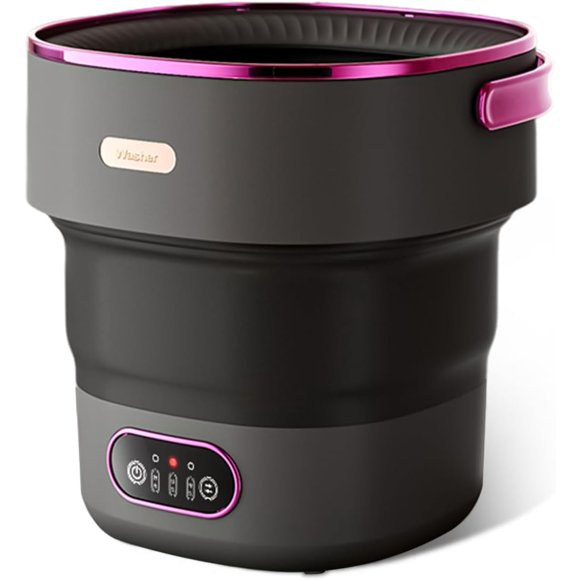 Machine à Laver Portable 13 L, Mini Laveuse avec 4 Modes et Panier d'Essorage, Nettoyage en Profondeur des sous-Vêtements, Vêtements de Bébé et Petits Vêtements pour Appartements, Dortoir, VR, Voyage, Hôtel, Buanderie, Noir Violet