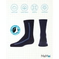 thumbnail image 6 of MeMoi Boys Side-Stripe Cotton-Rich Fine-Gauge Crew Sock - Boys - Male, 8-9, Navy, 6 of 8