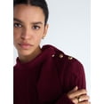 thumbnail image 4 of Free Assembly Women’s Tie Neck Cable Knit Sweater, Midweight, Sizes XS-XXL, 4 of 5