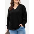 thumbnail image 6 of SHEWIN Womens Blouse Plus Size Tops Lace V Neck Long Sleeve T Shirts Dressy Eyelet Embroidered Tunics Top Spring Fall Blouses Black 5X, 6 of 9
