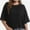 Black, variant on Women's Comfy Basic Workout Gym Short Sleeve Crop Tops Casual Loose Oversized T-Shirts
