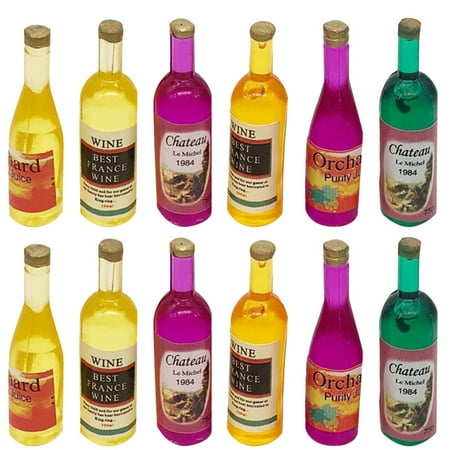 

BESTONZON 12pcs Mini House Accessories Charming Wine Bottles Exquisite Bottles Decors
