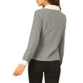 thumbnail image 3 of INSPIRE CHIC Women's Contrast Peter Pan Collar Gingham Long Sleeve Button Front Shirt S Black, 3 of 7