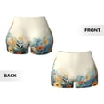 thumbnail image 6 of Yiaed Floral Mountain Landscape Print Women's Athletic Shorts Running Shorts Sporty Short High Waisted Elastic Workout Shorts for Yoga Gym Running & Sports -Medium, 6 of 8