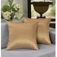 thumbnail image 2 of Aiking Home 18x18 Inches Faux Silk Square Throw Pillow Cover, Zipper Closure, Brass (Set of 2), 2 of 5